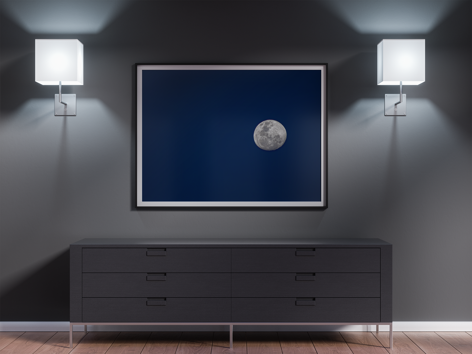 NAT – A Lua 3 – sala escura – buffet A Lua...3 - Quadro padrão Fine Art (Prime ou Exclusive/Canvas)